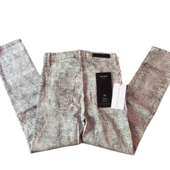 GRLFRND Reed High Rise Skinny Jeans Sz 25/26 NWT Animal Spotted Print USA - Picture 9 of 12